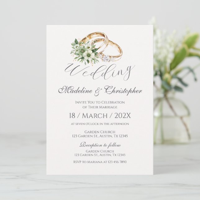 Invitación a bodas (Anverso de pie)