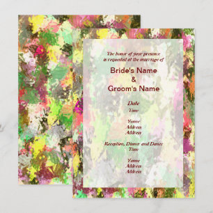 Invitación a bodas abstractas de hojas de otoño