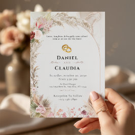 Invitación a bodas | Amor de los anillos de oro fl