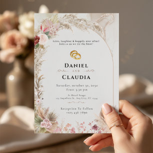 Invitación a bodas   Amor de los anillos de oro fl