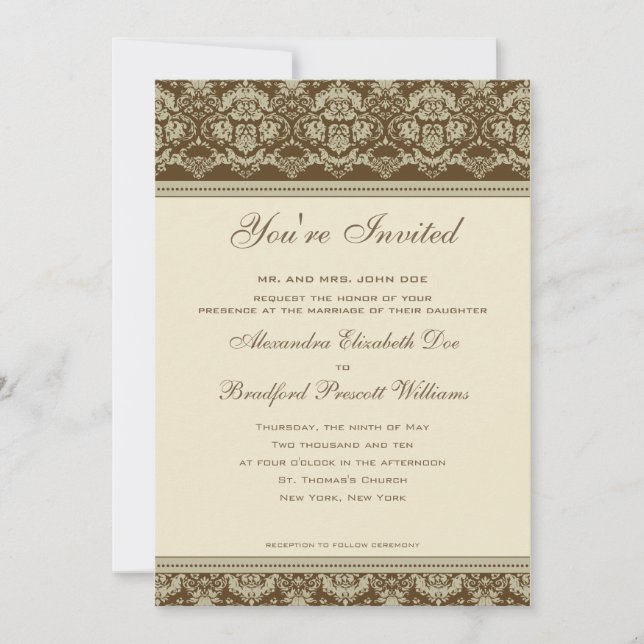 Invitación a bodas antiguas :: sepia (Anverso)