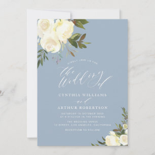 invitación a bodas azul verdor y polvoriento