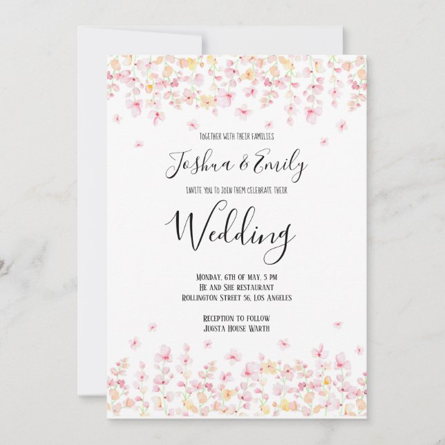 Invitación a bodas bohemias veraniegas de Boho flo (Anverso)