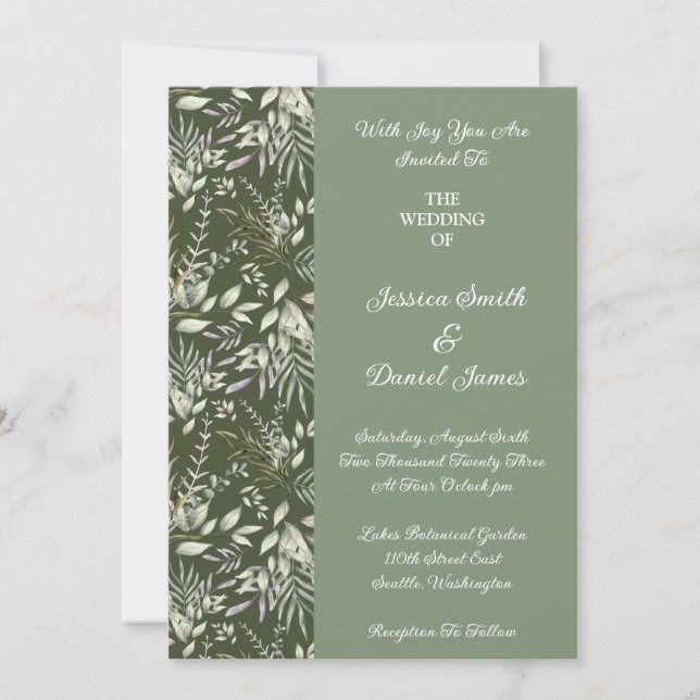 Invitación a bodas botánicas - Invitación a sentir (Anverso)