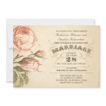 invitación a bodas botánicas rosa rosa rosado vint