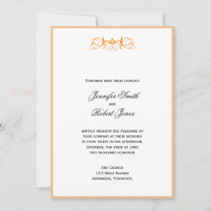 Invitación a bodas con acento floral en franja Nar