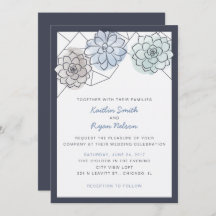Invitación a bodas con éxito geométrico