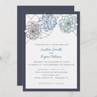 Invitación a bodas con éxito geométrico