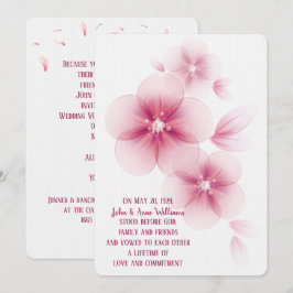 Invitación a bodas con flores de cerezo rosado