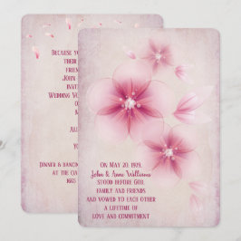 Invitación a bodas con flores de cerezo rosado