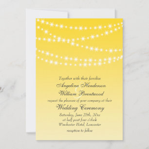 Invitación a bodas con luces de toro amarillas