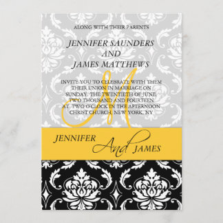 Invitación a bodas con nombres de monograma amaril
