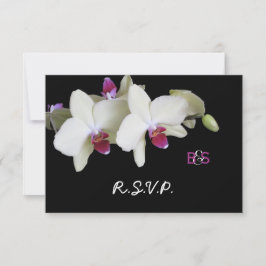 Invitación a bodas con Orquídea y Monograma RSVP