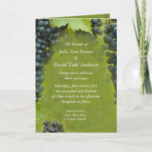 Invitación a bodas con temas de viñedos de vino