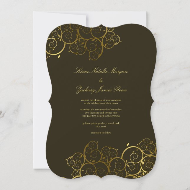 Invitación a bodas con vino de oro (Anverso)