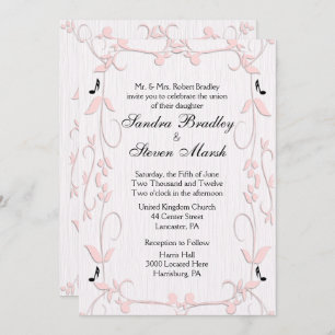 Invitación a bodas con vinos rosados y notas music