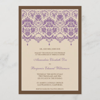 Invitación a bodas de 5 x 7 días de la semana:lila