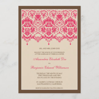 Invitación a bodas de 5 x 7 días de la semana:Rosa