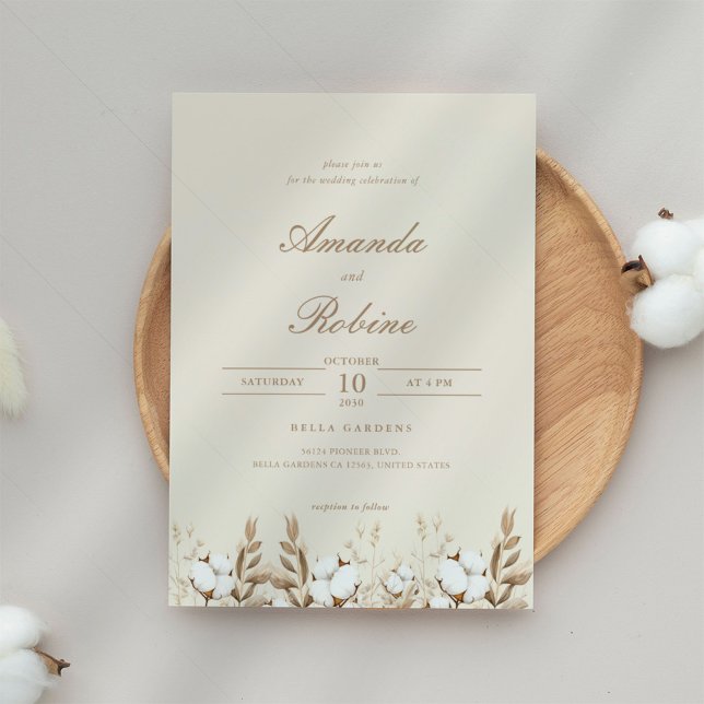 Invitación a bodas de algodón (Subido por el creador)