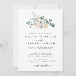 Invitación a bodas de algodón de granja