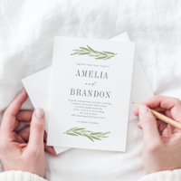 Invitación a bodas de bifurcación de ramas pintada
