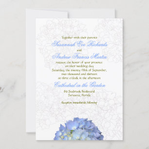 Invitación a bodas de Blue Moon Hydrangea