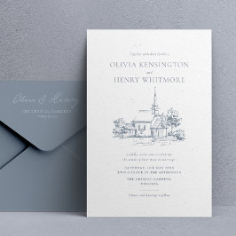 Invitación a bodas de boceto de la iglesia