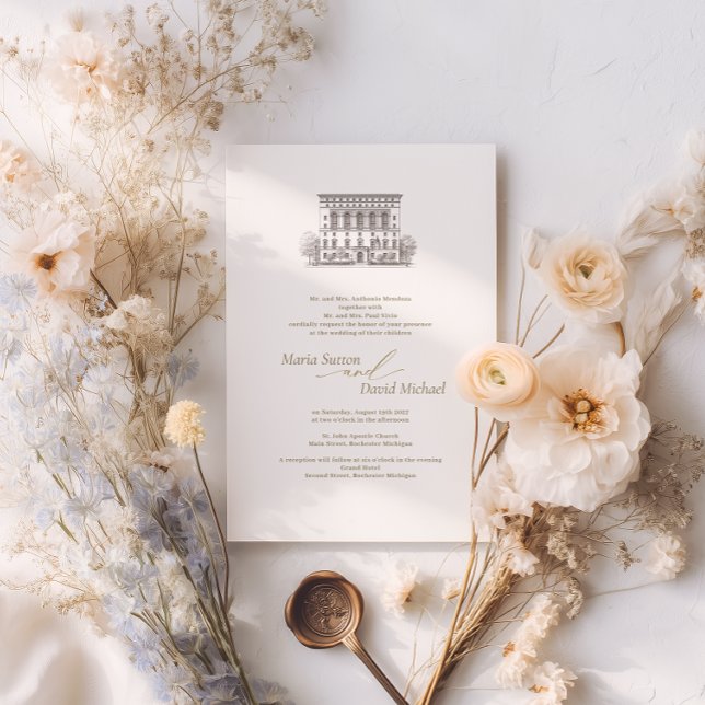 Invitación a bodas de boceto de personalizado Venu (Subido por el creador)