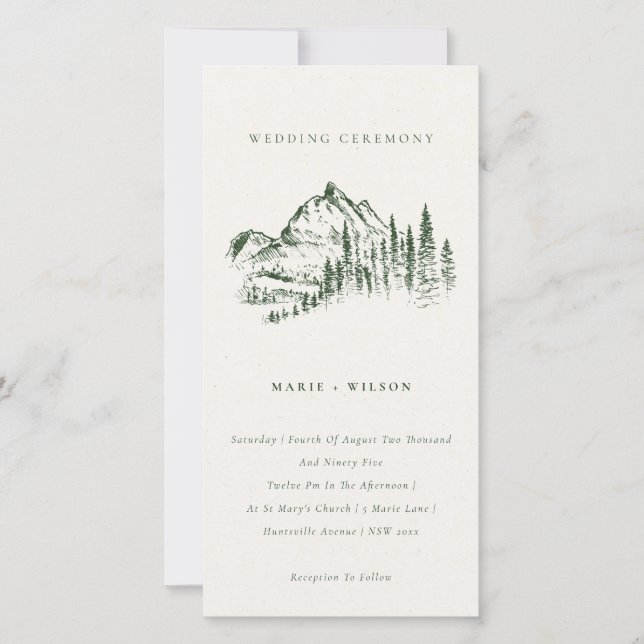 Invitación a bodas de bodas de bodas de la montaña (Anverso)
