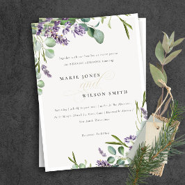 Invitación a bodas de bodas de lavanda Eucalyptus