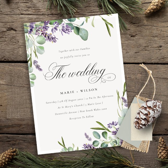 Invitación a bodas de bodas de lavanda Eucalyptus  (Subido por el creador)