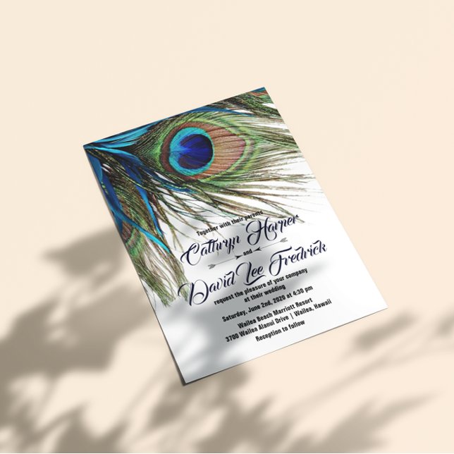 Invitación a bodas de bodas de pluma turquesa de l (Subido por el creador)