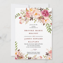 invitación a bodas de burgundy Marsala Rubor Boho