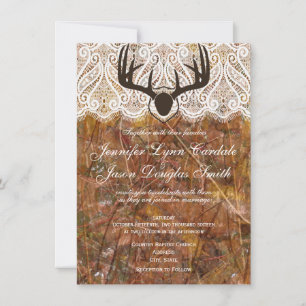Invitación a bodas de caza rústica de camos