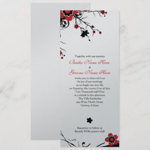 Invitación a bodas de cerezo con flores de papel m