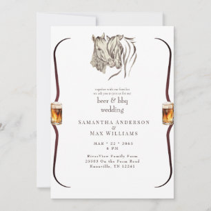 Invitación a bodas de cerveza nubladora y barbacoa