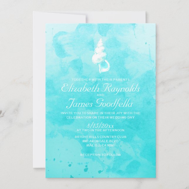 Invitación a bodas de destino de cascos de playa r (Anverso)