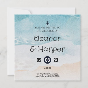 Invitación a bodas de destino tropical