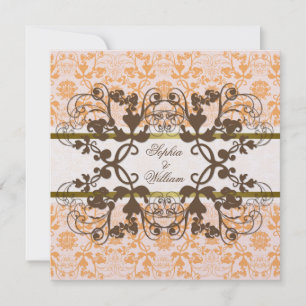 Invitación a bodas de encaje floral de nasas de da