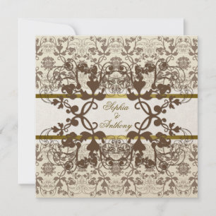 Invitación a bodas de encaje floral de nasas de da