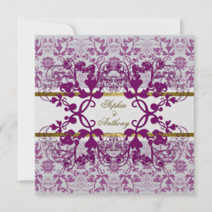 Invitación a bodas de encaje floral de nasas de da