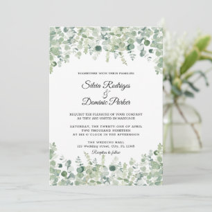 Invitación a bodas de eucalipto botánico