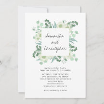 Invitación a bodas de Eucalyptus Greenery Botanica