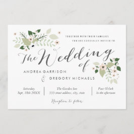 Invitación a bodas de flores de pradera - blanco