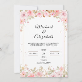 Invitación a bodas de flores encantadas
