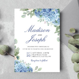 Invitación a bodas de Hidrangea Azul SINI