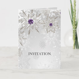 invitación a bodas de invierno con copos de nieve