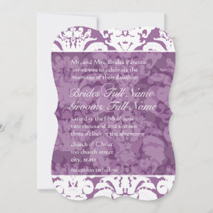 Invitación a bodas de lavanda Lilac Damask