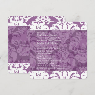 Invitación a bodas de lavanda Lilac Damask
