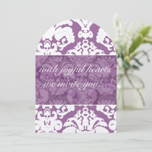 Invitación a bodas de lavanda Lilac Damask